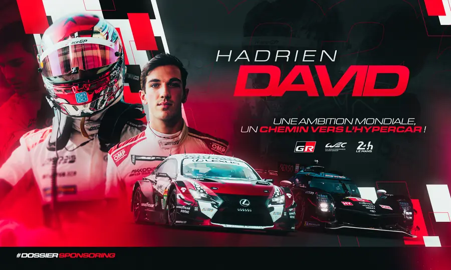 Couverture du dossier de sponsoring de Hadrien David